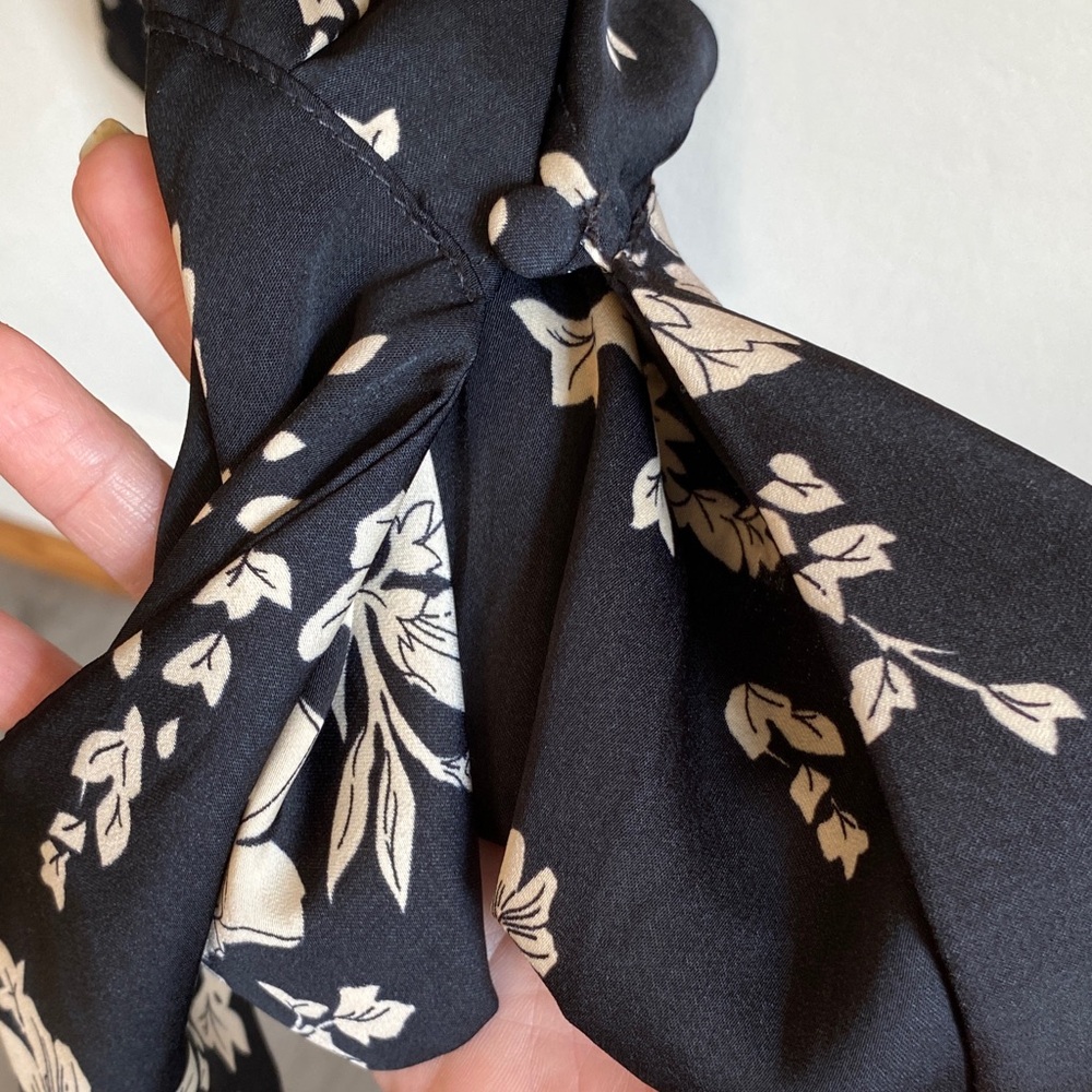 Free People Black and Cream Floral Backless Dress - Picture 6 of 14